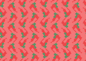 Vector texture background, seamless pattern. Hand drawn, red, green colors.