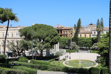 Fototapeta premium Park area Giardino Bellini in Catania, Italy 