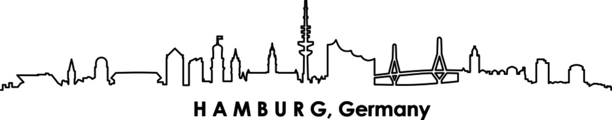 HAMBURG Elbe Germany City Skyline Vector
