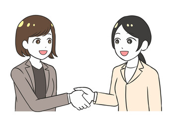 握手をする　ビジネス　笑顔の女性