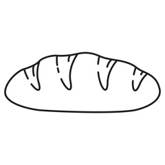 Loaf  bread. Fresh bakery.Outline vector illustration.Design element for bakery, shop, pastry shop.