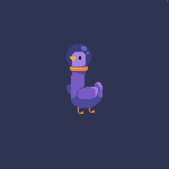 Pixel art pigeon astronaut