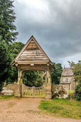 Fototapeta na wymiar The elaborate entrance to St Benedicts Church in the Norfolk village of Horning