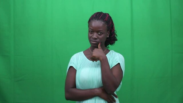 young woman thinking about something.