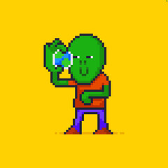 Pixel art alien