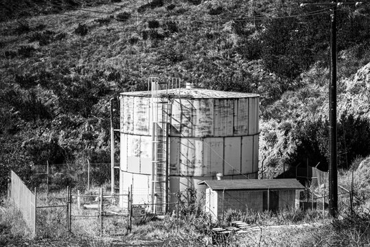 old abandoned water tank