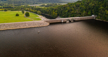 Normandy Dam in Tennessee. Normandy Dam is a dam built by the Tennessee Valley Authority on the Duck River in the U.S. state of Tennessee. It straddles the border between Bedford and Coffee counties. 