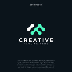 Fototapeta na wymiar Creative Letter MF icon logo design vector illustration. Alphabet letter FM logo design color editable