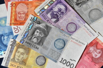 Fototapeta na wymiar dinero actual de kirguistan