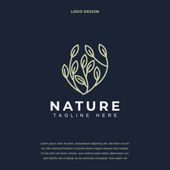 Creative Tropical plant icon logo design vector illustration. natural product logo design color editable