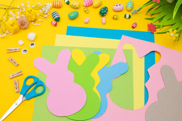 Easter paper bunny step by step instructions. DIY Children's Easter craft . Crafts for children. Children's Art Project. Step 3