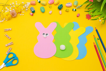 Easter paper bunny step by step instructions. DIY Children's Easter craft . Crafts for children. Children's Art Project. Step 5