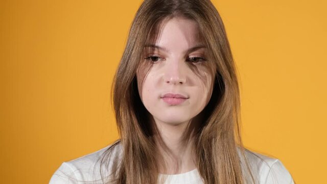 the young girl was offended. Slow motion