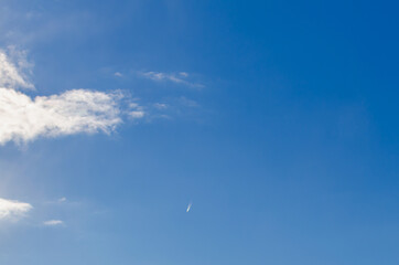 Blue sky with white cloud.