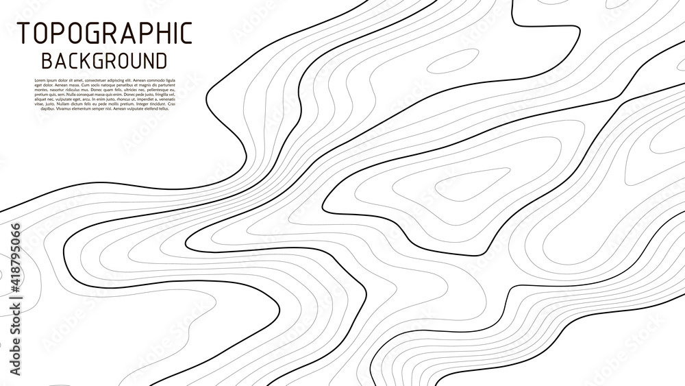 Poster topographic map background. topographic pattern texture. geographic mountain topography vector illus