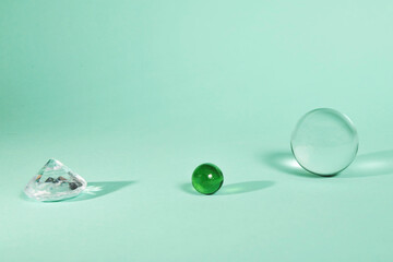 shiny transparent glass objects