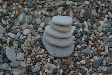 Fototapeta na wymiar pile of pebbles on the beach