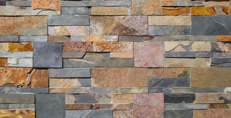 Textura de pedras de xisto, superficie de pedras com diferentes formas geométricas e diferentes...