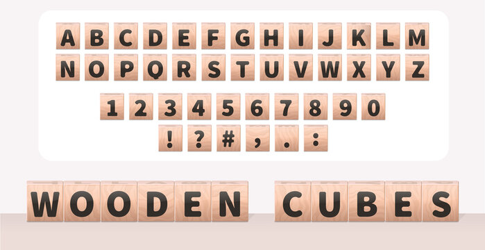 Childrens wooden cubes with the alphabet