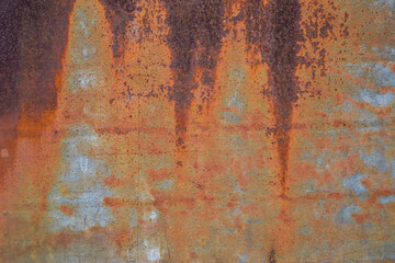 Background from rusty metal close-up. Rust spots on iron.