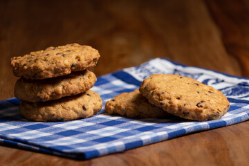 Homemade chocolate cookies. Freshly baked cookies.