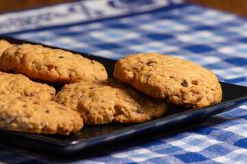 Homemade chocolate cookies. Freshly baked cookies.