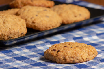 Homemade chocolate cookies. Freshly baked cookies.