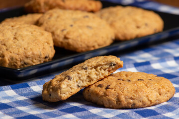 Homemade chocolate cookies. Freshly baked cookies.