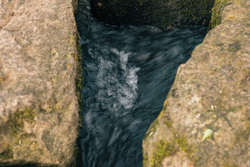 a river with rocks