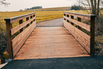 wooden bridge in autumn