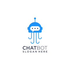Chatbot and jellyfish logo design