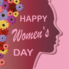 Happy women's day, for March 8 text for greeting card for women's day