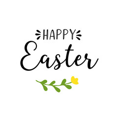 Vector hand drawn Happy Easter quote. Lettering for ad, poster, print, gift decoration...
