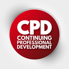 CPD - Continuing Professional Development acronym, business concept background
