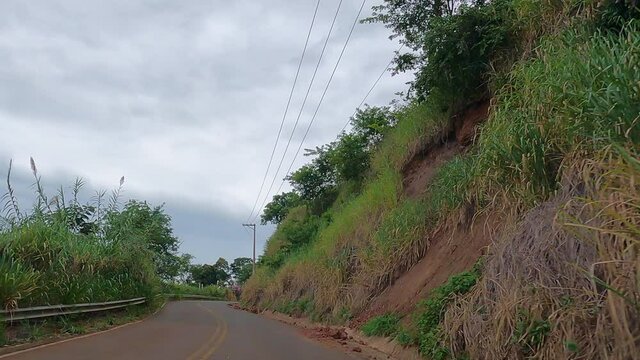 Time lapse video of a road in the countryside of São Paulo, Brazil. On the way to the city of Brotas. Driver point of view.