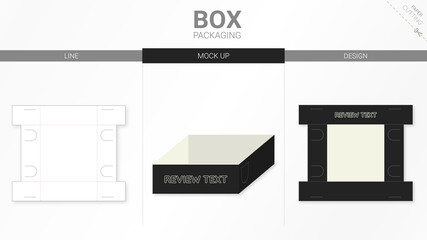 Box packaging and mockup die cut template
