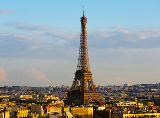 eiffel tower at dawn, landmark, Paris, romance, romantic