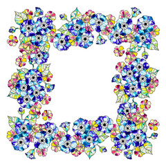 青い花のフレーム