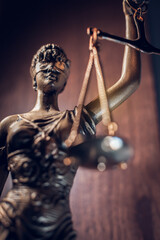 Fototapeta na wymiar lady justice statue with scales and blindfold