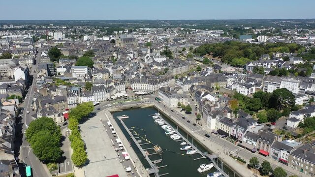 Picturesque view of the city Vannes. View from above. Brittany. France