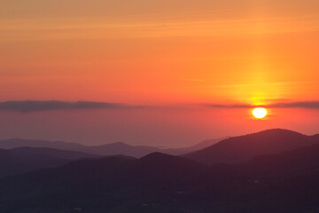 Sunrise from Sa Talaia mountain in Ibiza (Spain)