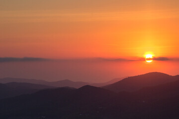 Fototapeta premium Sunrise from Sa Talaia mountain in Ibiza (Spain)