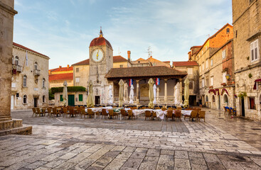 Central square of Trogir Old town, Croatia