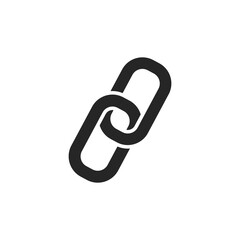 Link flat icon illustration- vector. Abstract Sign of Black chain. Chain, link icon vector. Link icon. Hyperlink chain.