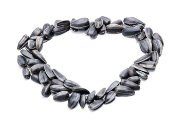 sunflower seeds isolated on white background. cereals cut out