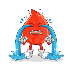 blood drop crying illustration. character vector