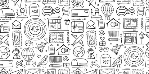 Post Office. Seamless Pattern for your design