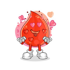 blood drop fallin love vector. cartoon character