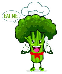 brocoli vegetable mascot cartoon in vector