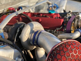 engine of the racing car